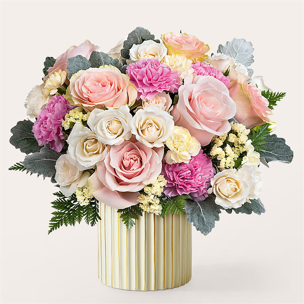 Blissful Moments Bouquet with Ivory Vase – COUNTRY PEDDLER FLORAL & GIFT, Savanna IL