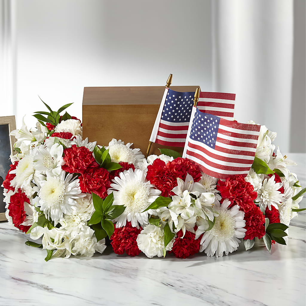 Spirit of Patriotism Cremation Adornment – COUNTRY PEDDLER FLORAL & GIFT, Savanna IL