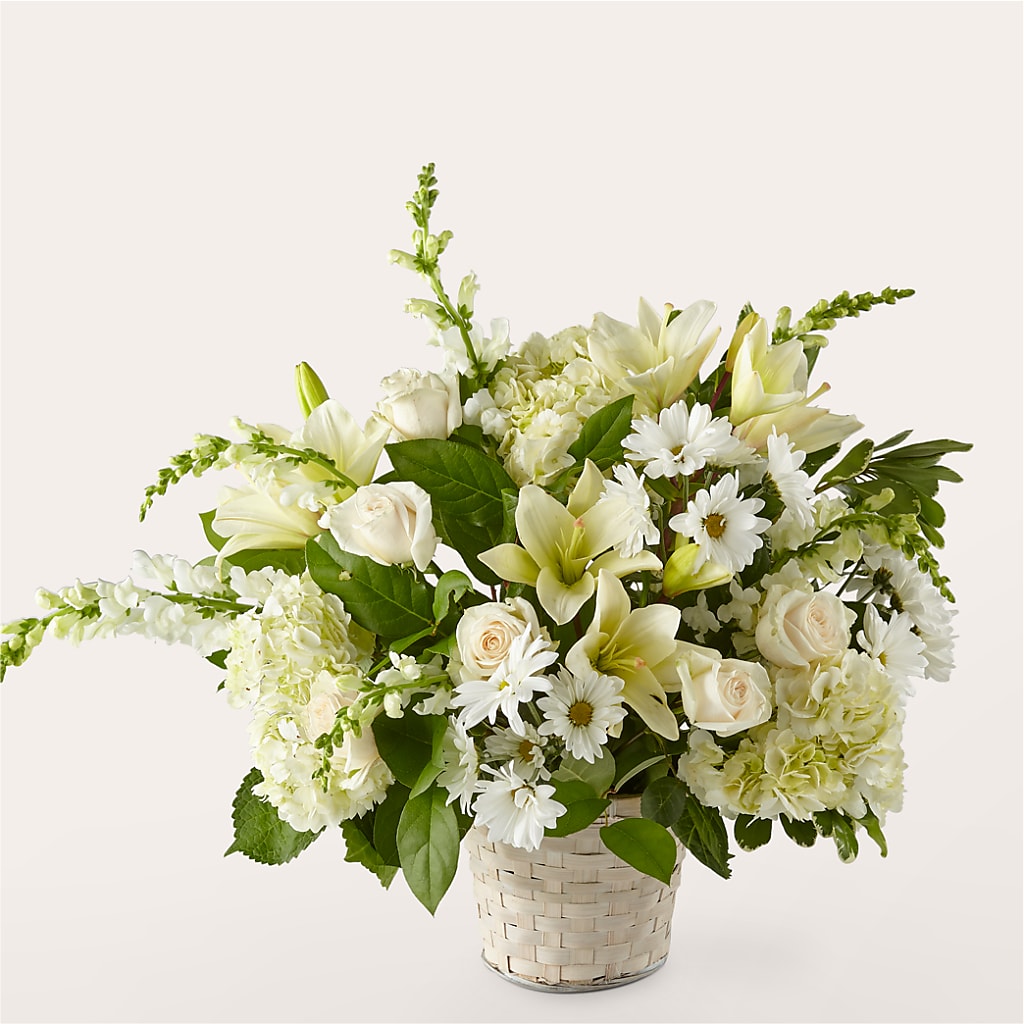 Ivory Elegance Floral Basket – COUNTRY PEDDLER FLORAL & GIFT, Savanna IL