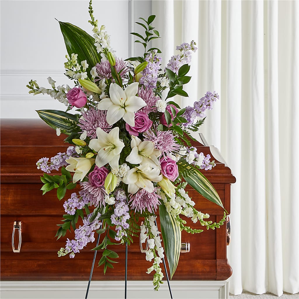 Grateful Hearts Standing Spray – COUNTRY PEDDLER FLORAL & GIFT, Savanna IL