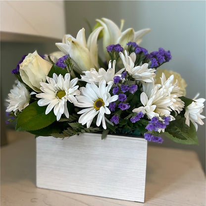 Beyond Blue Box Bouquet – COUNTRY PEDDLER FLORAL & GIFT, Savanna IL