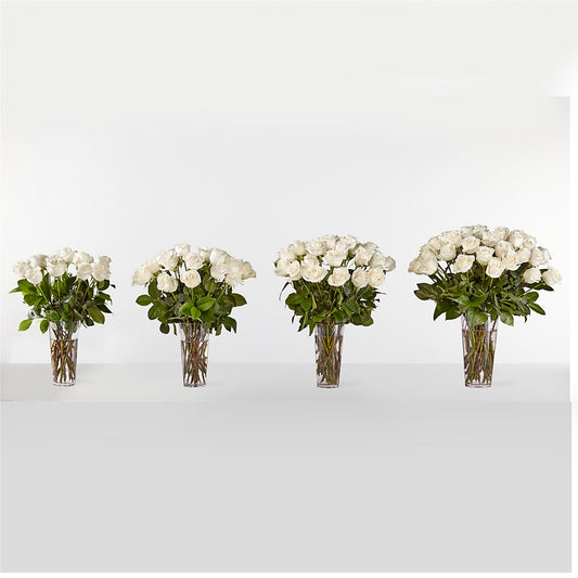 Long Stem White Rose Bouquet – COUNTRY PEDDLER FLORAL & GIFT, Savanna IL