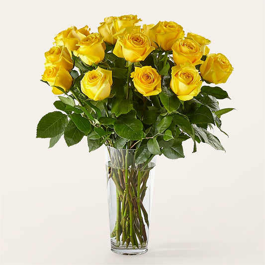 Long Stem Yellow Rose Bouquet – COUNTRY PEDDLER FLORAL & GIFT, Savanna IL