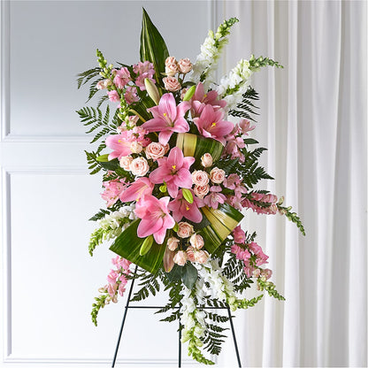 Elegant Embrace Standing Spray – COUNTRY PEDDLER FLORAL & GIFT, Savanna IL