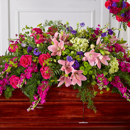 Radiant Tribute Casket Spray – COUNTRY PEDDLER FLORAL & GIFT, Savanna IL