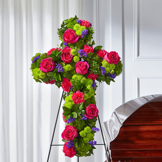 Tribute Rose Floral Cross – COUNTRY PEDDLER FLORAL & GIFT, Savanna IL