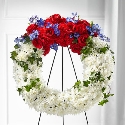 Patriotic Passion Wreath – COUNTRY PEDDLER FLORAL & GIFT, Savanna IL