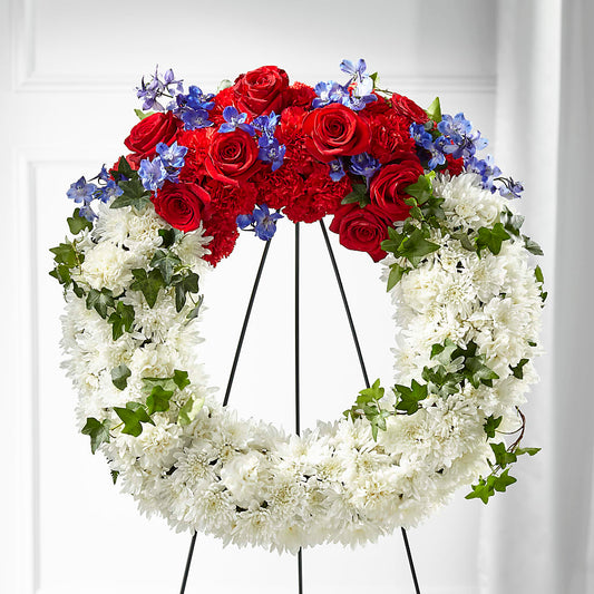 Patriotic Passion Wreath – COUNTRY PEDDLER FLORAL & GIFT, Savanna IL
