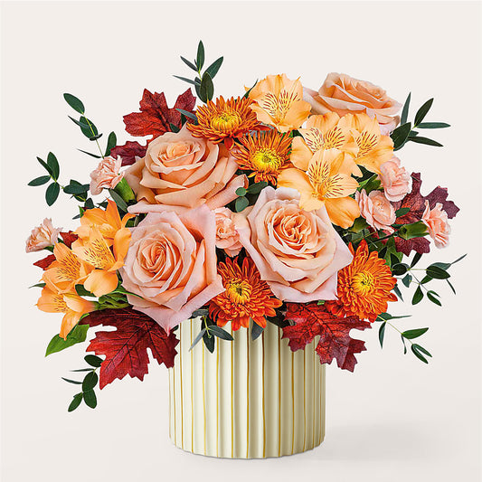 Spiced Latte Bouquet with Ivory Vase – COUNTRY PEDDLER FLORAL & GIFT, Savanna IL