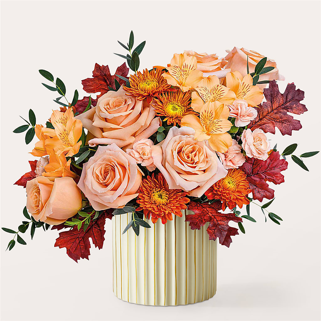 Spiced Latte Bouquet with Ivory Vase – COUNTRY PEDDLER FLORAL & GIFT, Savanna IL