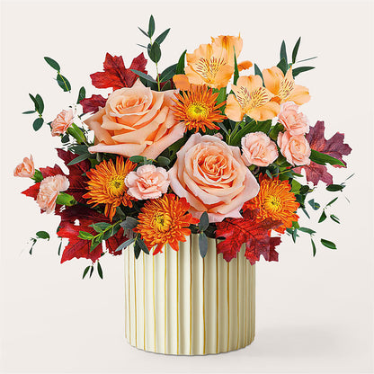 Spiced Latte Bouquet with Ivory Vase – COUNTRY PEDDLER FLORAL & GIFT, Savanna IL