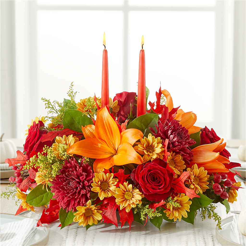 Autumn's Embrace Centerpiece – COUNTRY PEDDLER FLORAL & GIFT, Savanna IL