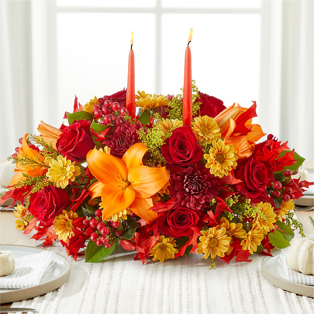 Autumn's Embrace Centerpiece – COUNTRY PEDDLER FLORAL & GIFT, Savanna IL