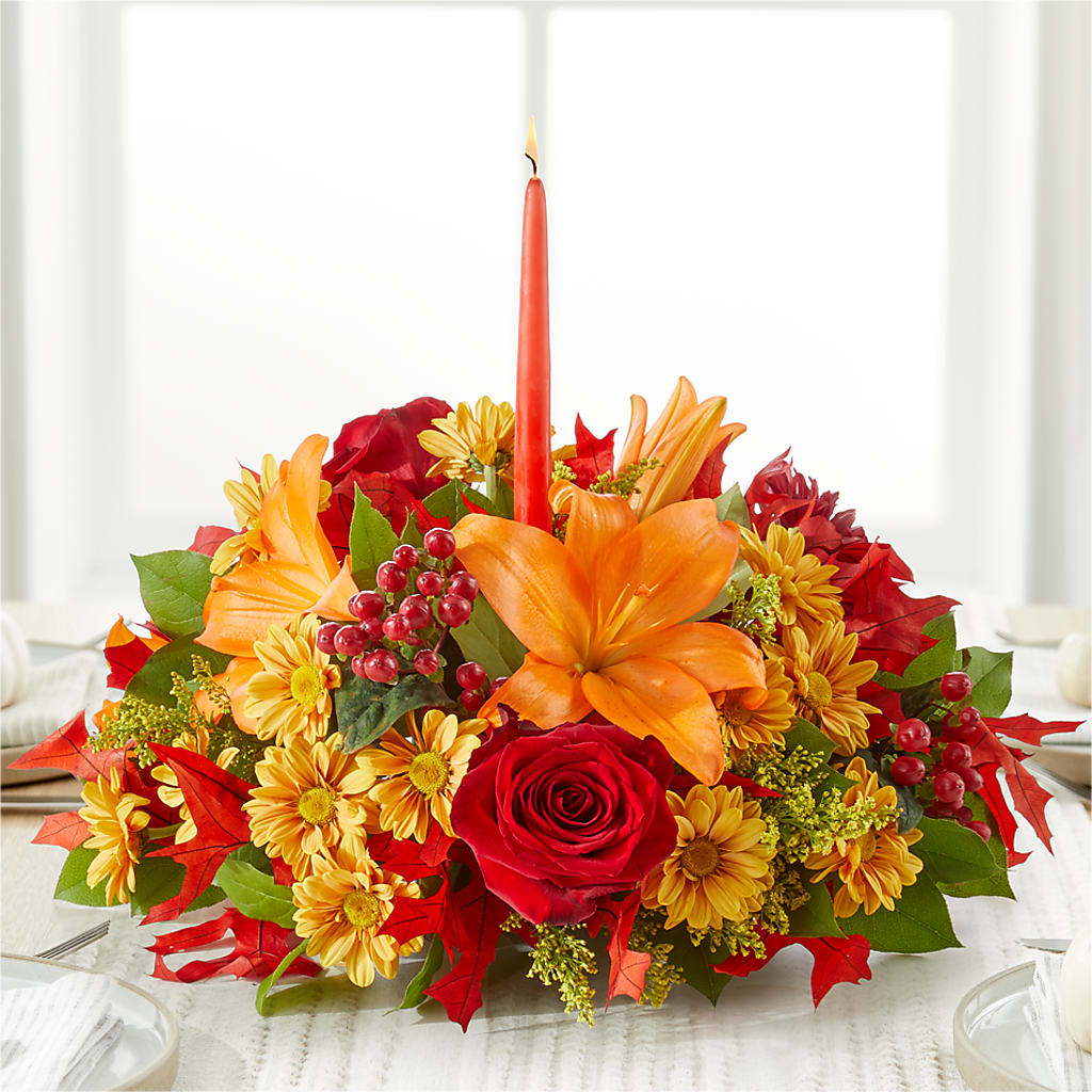 Autumn's Embrace Centerpiece – COUNTRY PEDDLER FLORAL & GIFT, Savanna IL