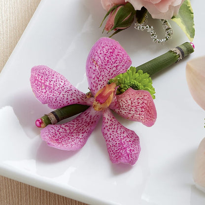 Pink Mokara Boutonniere – COUNTRY PEDDLER FLORAL & GIFT, Savanna IL